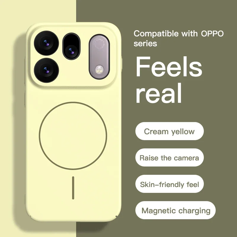 Oppo Find X8 - غطاء سيليكون سائل بملمس جلدي مغناطيسي