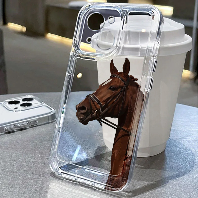 Apple Iphone 15 Pro Max - غطاء هاتف ناعم بتصميم حصان لهواتف