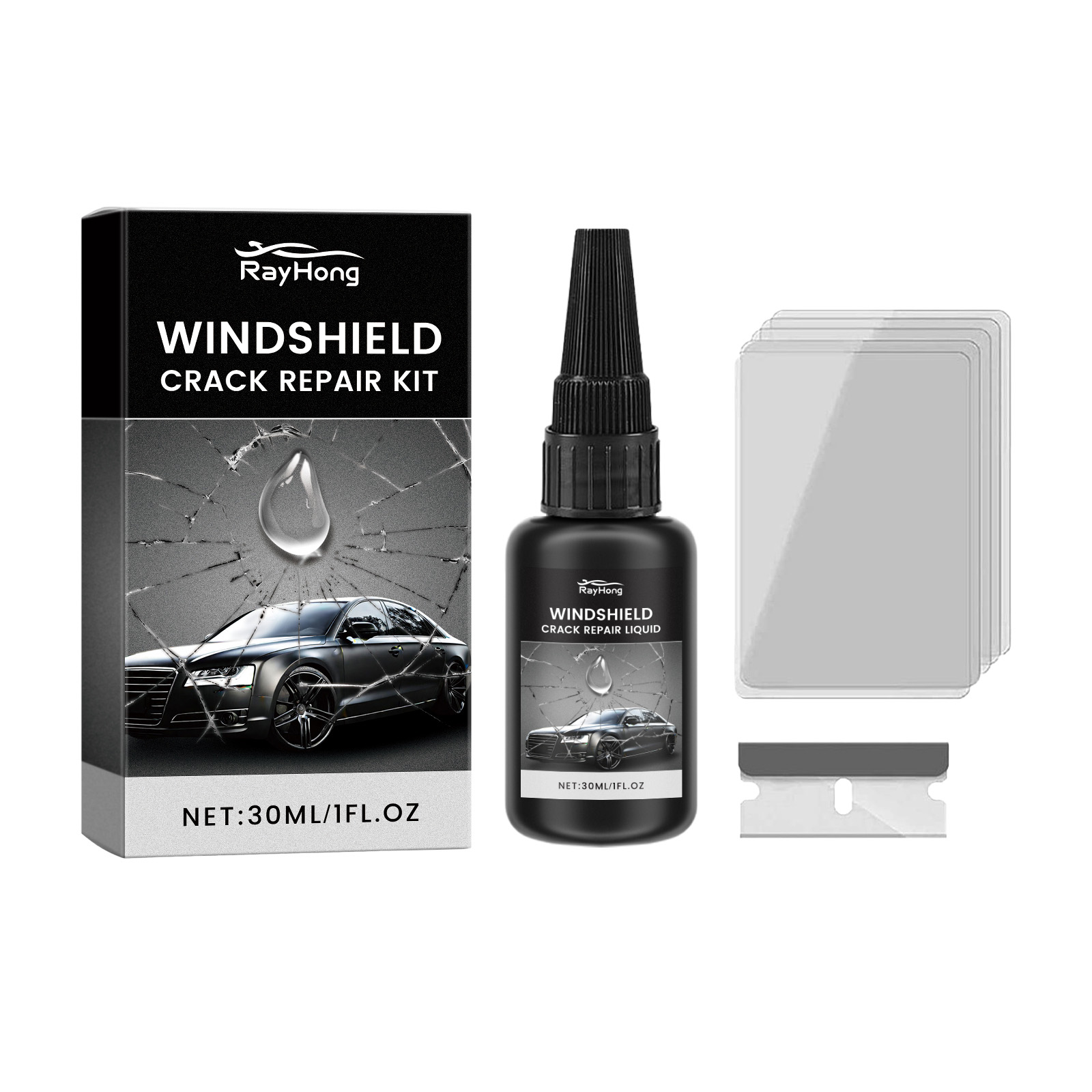 غراء إصلاح الزجاج الأمامي - غر - مراجعة Liquid Uv Glue Kit وسعره